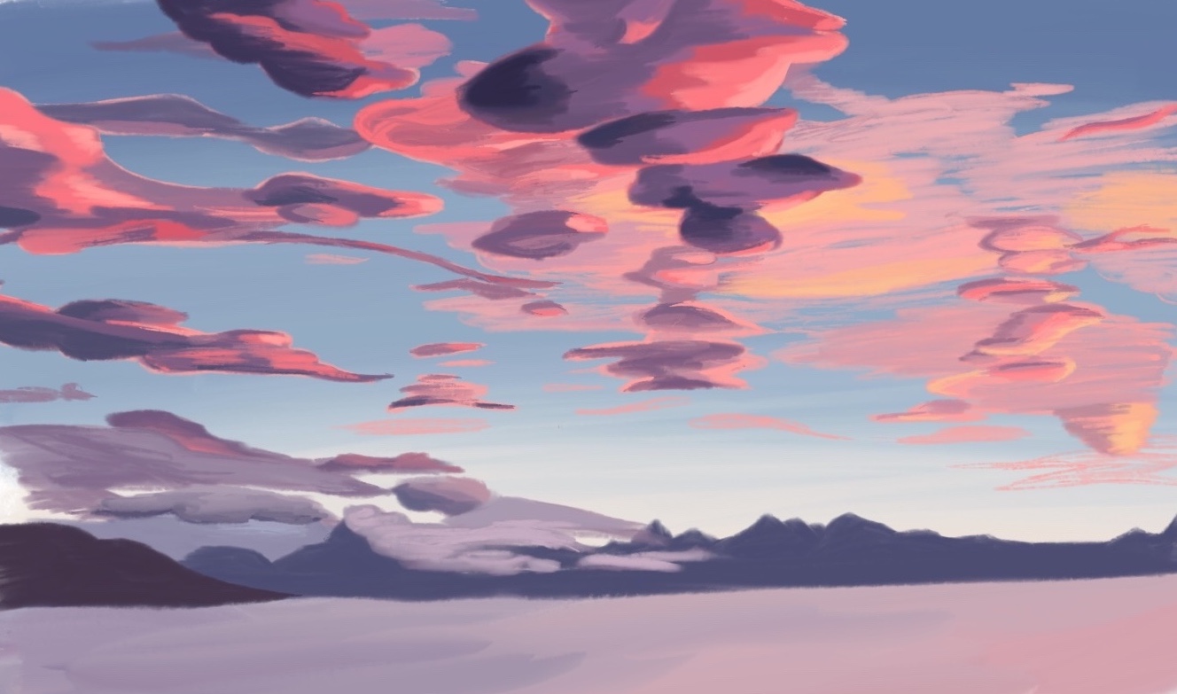 sunset digital drawing